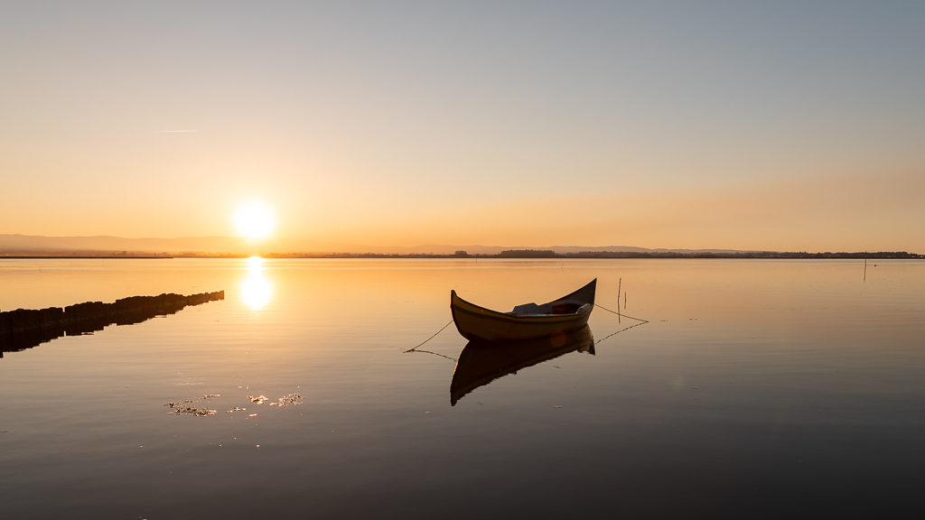 barque sur le fleuve Alveiro au Portugal