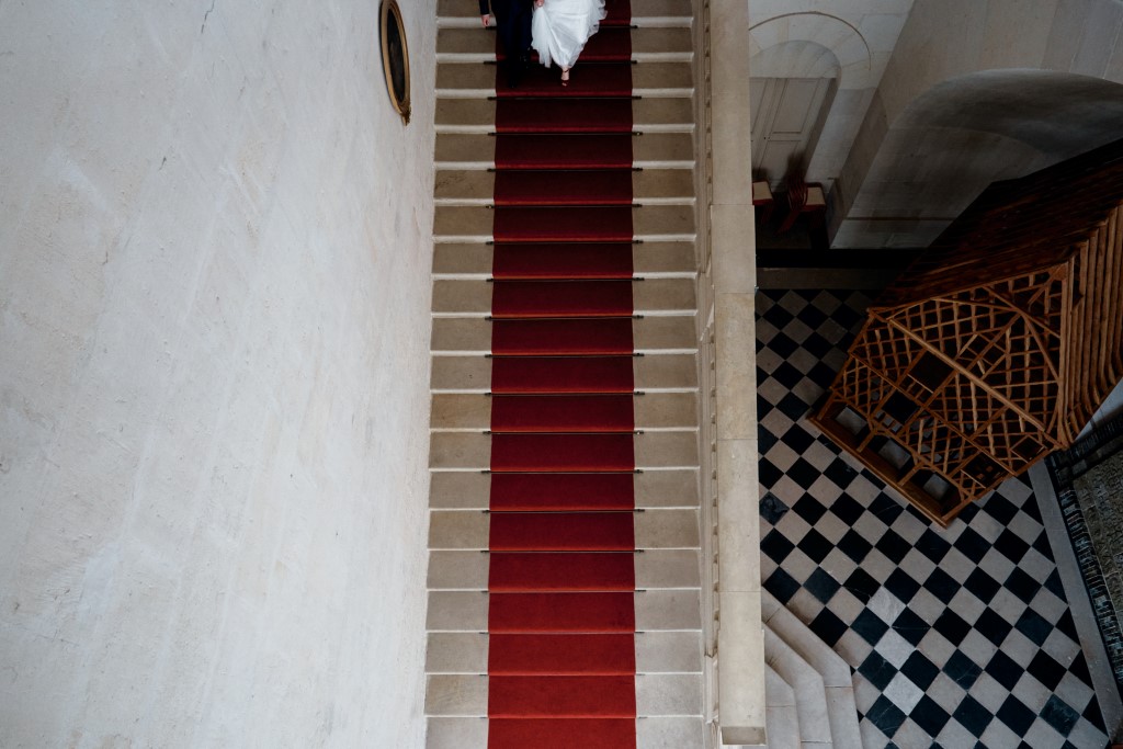 descente de l'escalier de la salle des mariages de Bourges, vue du dessus